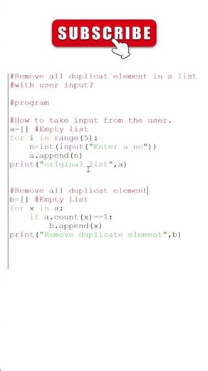 Remove all duplicate element in python #python #program #pythoncode #pandas #olvel #olevelpython