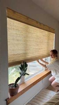 installing a big fat bamboo shade in our living room ✨💛🤸‍♀️
