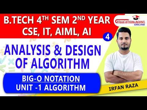 Lec 4 | Big O Notation | RGPV Analysis Design of Algorithm (ADA) RGPV B.Tech 4th Sem