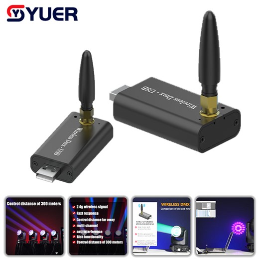 YUER™ USB Interface Wireless DMX Transmitter Includes Freestyler Software For Any Model DMX512 Stage Lighting Par Light Moving Head Light Beam Light