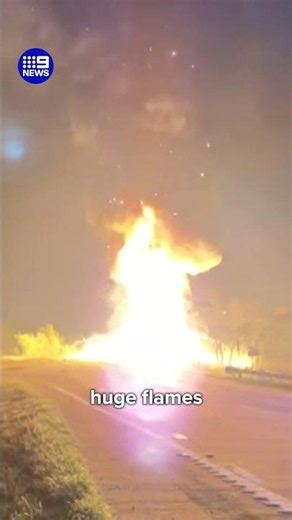 Fiery multi-truck crash | 9 News Australia