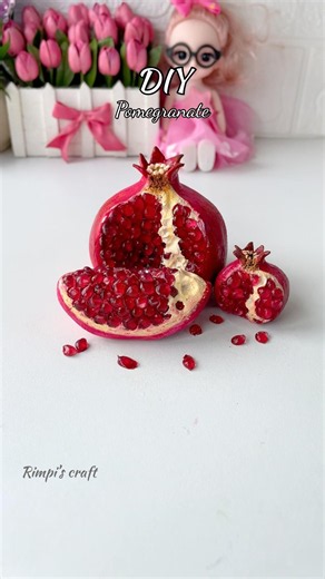 DIY Pomegranate #viralvideo #viralshort #handmade #diy #craft #clayart #fruits #homedecor #aesthetic