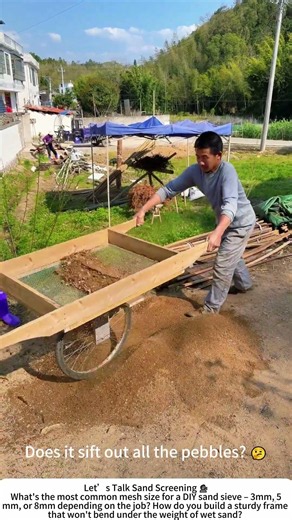 DIY Sand Sieve – Screening Out Stones for Smoother Mortar 🧱⚙️