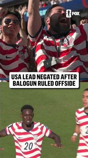 Flo Balogun finds the net for the US but the flag is up for offside