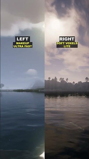☀️ Minecraft Shaders: Makeup vs Soft Voxels Lite #shorts
