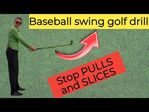 Baseball swing golf drill