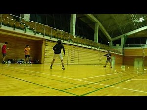 ダブルス後衛のノック練習