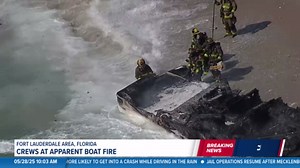 Crews respond to boat fire on Fort Lauderdale Beach