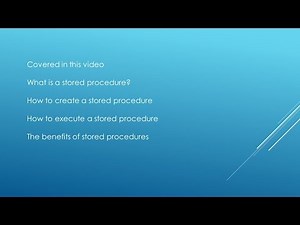SQL TUTORIAL - How to create a Stored Procedure