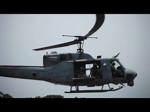 U.S. Marines Refuel, Rearm UH-1N Twin Hueys Iroquois Helicopter
