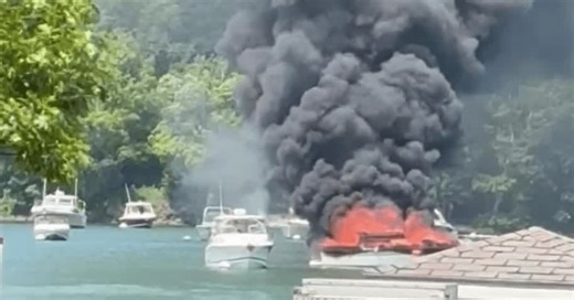 Boat erupts into flames near Put-In-Bay, 1 injured: US Coast Guard