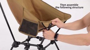 MOON LENCE High Back Folding Camping Chairs, Adjustable Height Beach Chair with Anti-Sinking Feet & Widened Seat (Khaki)