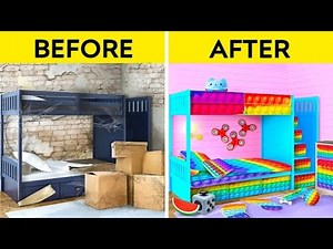 AWESOME ROOM MAKEOVER || RICH VS POOR Decor Ideas and DIY Crafts on a BUDGET by 123 GO! CHALLENGE