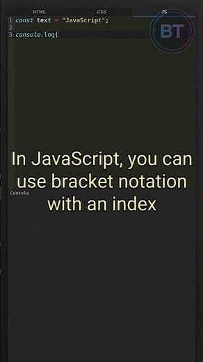 Need to access characters inside a string? #javascript #coding