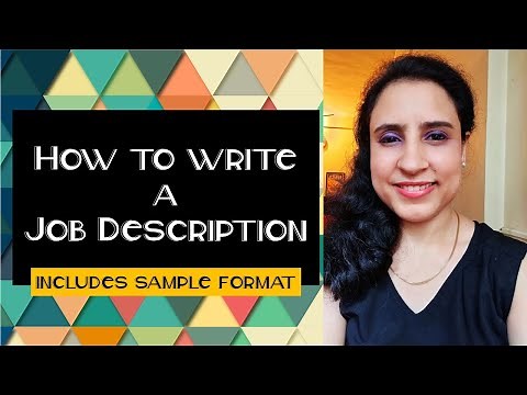 How to write a Job Description (Includes sample format)