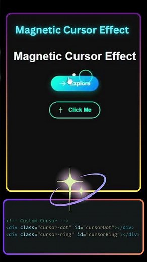✨ Create a Custom Animated Mouse Cursor with Stylish Buttons | HTML CSS JavaScript Project