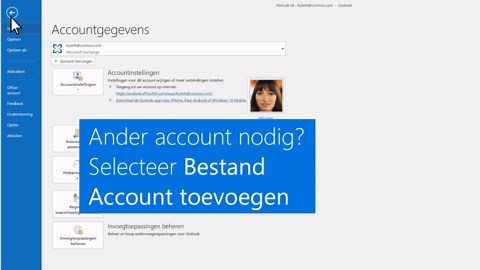 Een Outlook.com- of Microsoft 365-account toevoegen