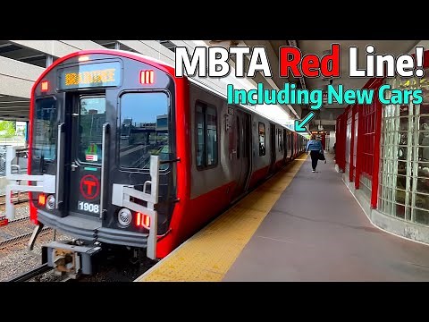⁴ᴷ⁶⁰ Exploring the MBTA Red Line in Boston (2023) - Including new CRRC Cars!
