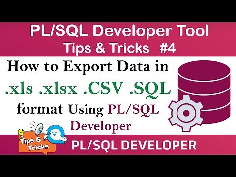 Ho to Export Data in Excel ,CSV, .SQL Format Using PL/SQL Developer | Export Data in PLSQL Developer