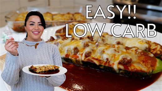 Low Carb Mexican Beef Enchilada Zucchini Boats