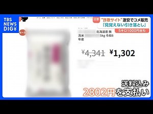 5キロ1000円台!? 横行“詐欺サイト”激安でコメ販売 デザインがそっくりの別サイトも｜TBS NEWS DIG