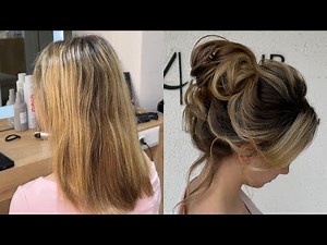 ✨ Voluminous Medium Bun Tutorial | Wedding & Prom Hairstyle for Shoulder-Length Hair