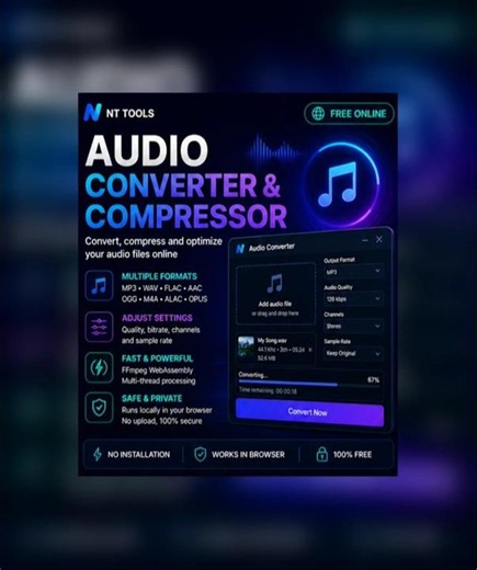 🎵 Convert, Compress & Extract Audio in Your Browser