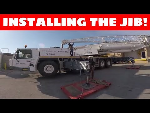 Installing the jib on a hydraulic crane | luffing jib