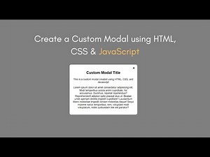 How to Create a Custom Modal using HTML, CSS & JavaScript | Popup Box Tutorial for Beginners