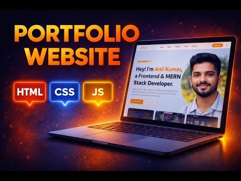 Build a Portfolio Website Using HTML CSS & JavaScript | Step by Step Tutorial