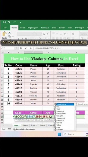 How to use VLOOKUP + COLUMNS in Excel 🤯