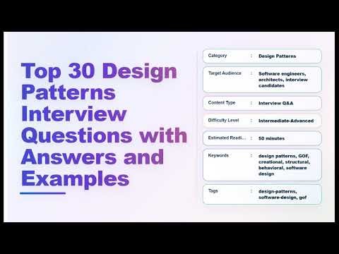 Top 30 Design Patterns Interview Questions & Answers (With Examples) — Echo With Coffee