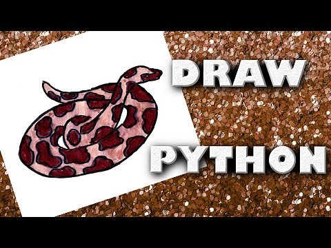 HOW TO DRAW PYTHON Step by Step Drawing Tutorial. Guided easy snake follow along demonstration