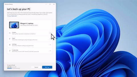 Eseguire il backup e il ripristino con Windows Backup