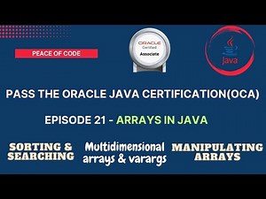 Java Certification-OCA| Arrays in Java - manipulation, sorting, searching, 2D arrays & more | #java