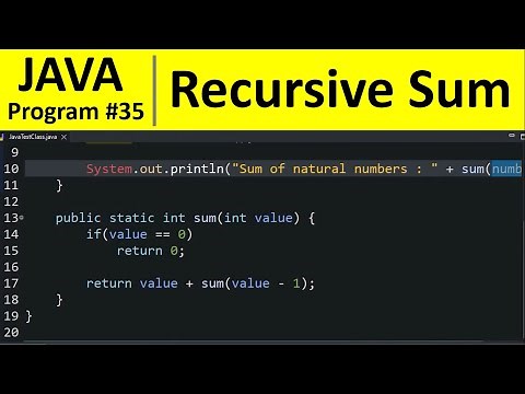Java Program #35 - Find Sum of Natural Numbers using Recursion in Java