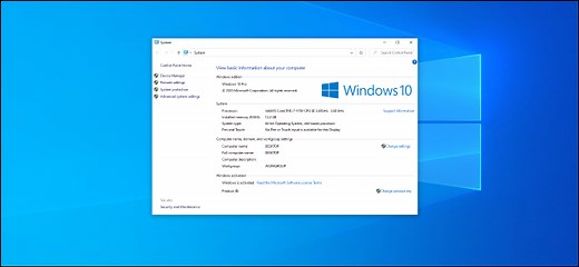 How to Open the Classic "System" Control Panel on Windows 10