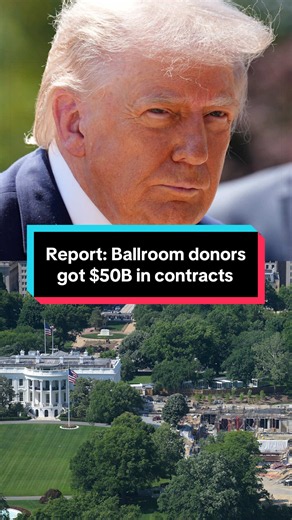 The Washington Post, citing a government watchdog report, found that more than half of the publicly identified donors to President Trump's White House ballroom project received new or expanded federal contracts totaling more than $50 billion in the past six months. The White House has denied that there was a pay-to-play arrangement with donors. MS NOW's Ali Velshi explains. #news #trump #politics