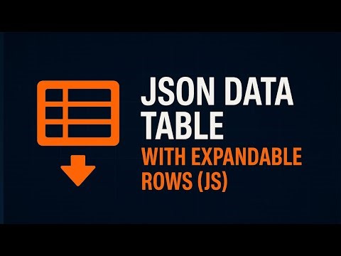 JSON Data Table w/ Expandable Rows (JS)