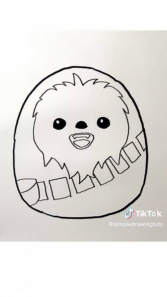 How to Draw a Chewbacca Squishmallow #howto #drawing #starwars #squishmallows #chewbacca #chewy