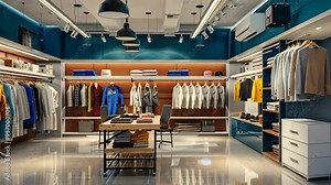 Exploring a modern clothing store layout with well-organized displays and stylish apparel selections