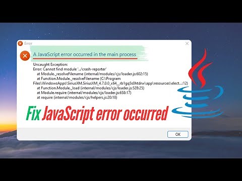 Fix – “A JavaScript Error Occurred in the Main Process” | Complete Solution (Windows 11/10)