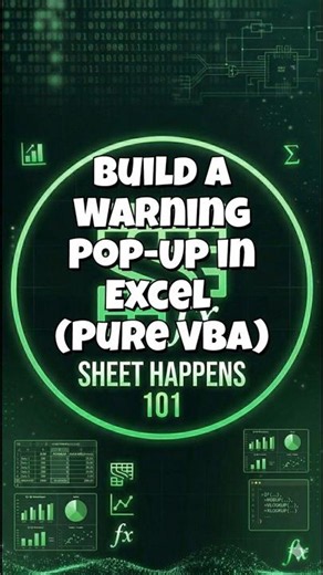 Build a Warning Pop-Up in Excel (Pure VBA) 🛑 #youtubeshorts