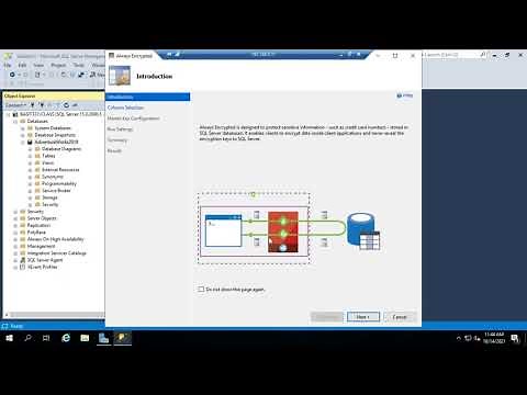 Enabling encryption in a Microsoft SQL database