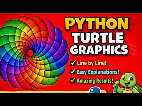 Python Turtle Graphics | Build This Colorful Pattern in 5 Minutes