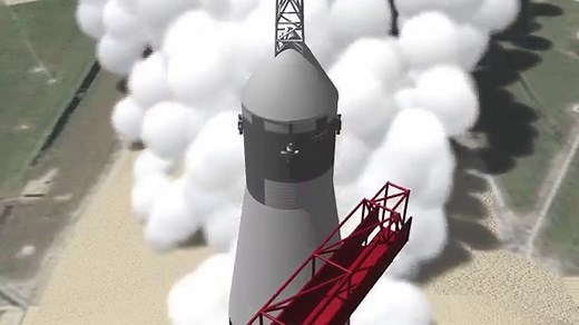 Saturn V Launch Simulation Animation (Apollo 11)