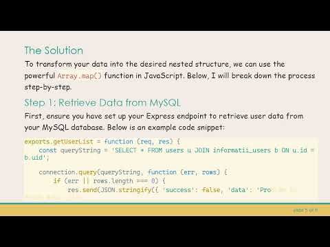 How to Create a Nested Array from MySQL Data Using Node.js and Express