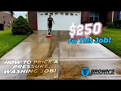$250 For This Driveway! How to price out a Driveway Pressure Washing Job! #subscribe