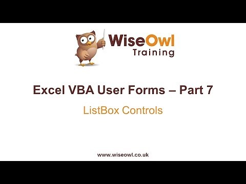 Excel VBA Forms Part 7 - ListBox Controls