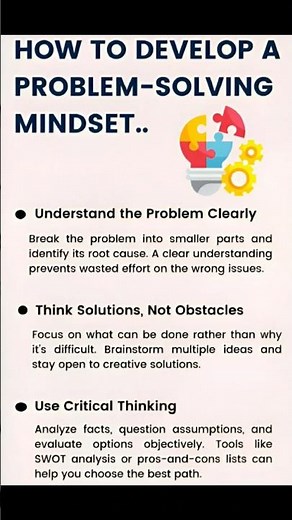 "3🔥 Steps on HOW to Develop a Problem Solving Mindset 😱 Unlock Success Today!"